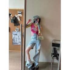 批发新款潮牌晕染五彩网纱