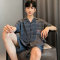 果子狸 夏季新款泡泡棉开衫男士睡衣休闲宽松薄款夏天大码家居服轮播图5