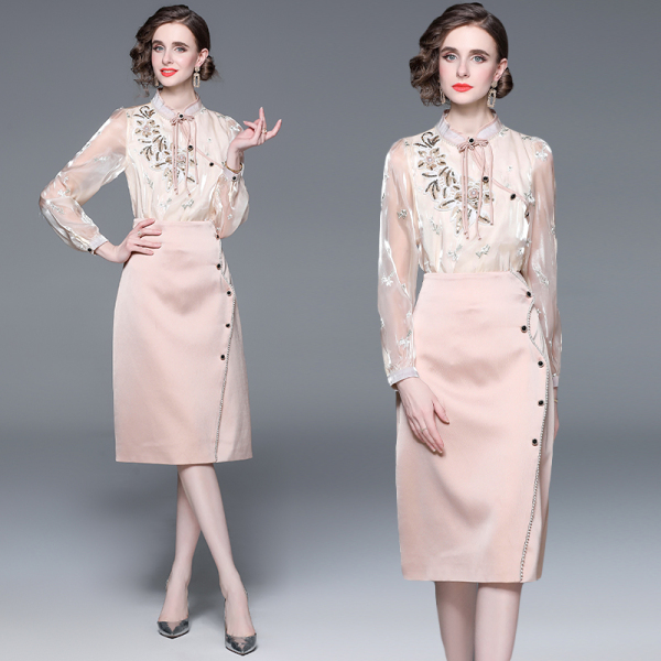 RM7272#新款法式气质修身显瘦两件套时尚气质女装