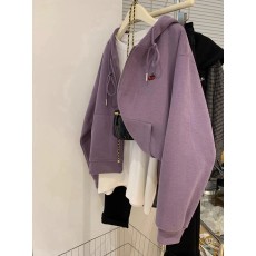 批发高级感法式连帽<b class='q'>卫衣</b>外套女韩版气质别致慵懒风拉链<b class='q'>开衫</b>带帽上衣潮