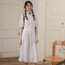 批发实拍2026新款学院风小众褶皱衬衣chic甜美别致甜美修身<b class='q'>连衣裙</b>