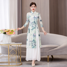 批发古典舞纱衣身韵旗袍舞蹈服飘逸高开叉演出服女仙气民族表演服套装