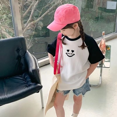 女童T恤夏装短袖2023新款韩版洋气儿童小女孩体恤上衣夏季打底衫