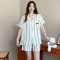 果子狸 2023 新款夏季睡衣女 泡泡棉家居服套装 M--XL轮播图2
