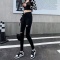 2023春秋新款黑色破洞牛仔裤女高腰修身显瘦小脚裤轮播图4