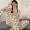 果子狸 2023 新款夏季睡衣女 泡泡棉家居服套装 M--XL轮播图2