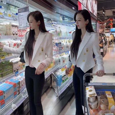 2023春季新品短款修身西装外套女时髦百搭个性小西服外穿气质潮流