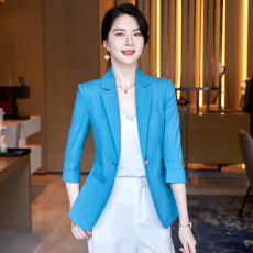 批发蓝色<b class='q'>小西装</b>外套女2023<b class='q'>新款</b>小个子气质时尚洋气七分袖薄款西服上衣