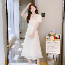 实拍2023夏季新款韩版很仙的连衣裙