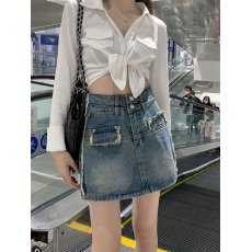批发实拍胖mm设计感毛边大码半身裙女包裙炸街大码女装短裙高腰显瘦