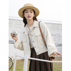 批发实拍2026春季新款彩色牛仔外套女短款韩版宽松长袖夹克牛仔衣