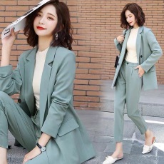 批发工装赫本风西服套装女2023春秋新款时尚气质OL轻熟风职业装两件套