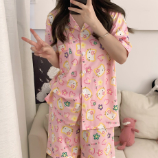 批发现货！实拍图睡衣女秋季可爱少女韩版ins两件套家居服