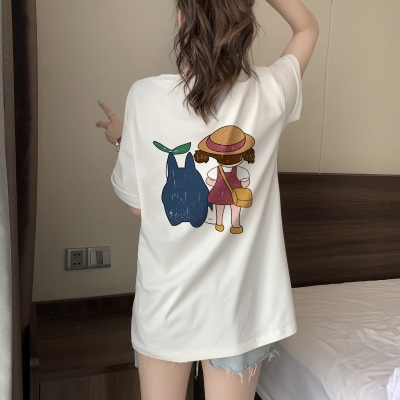 实拍100%纯棉宽松打底衫2023夏季新款小众bm韩版上衣ins短袖T恤女