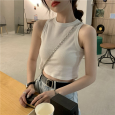 批发吊带<b class='q'>设计</b>感小众外穿甜辣无袖黑色小背心女夏内搭打底短款运动上衣