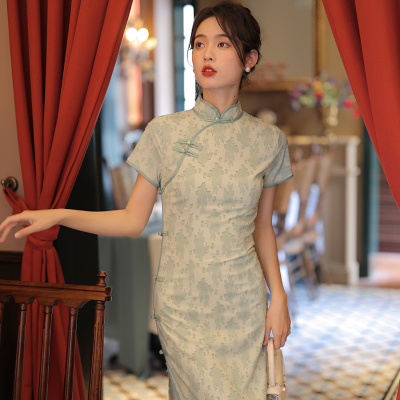 法式复古中国风改良旗袍气质优雅少女年轻款小众高端连衣裙