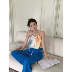 批发实拍~小众设计感扎染渐变系带宽松吊带背心女夏季新+<b class='q'>长裤</b>子两件套