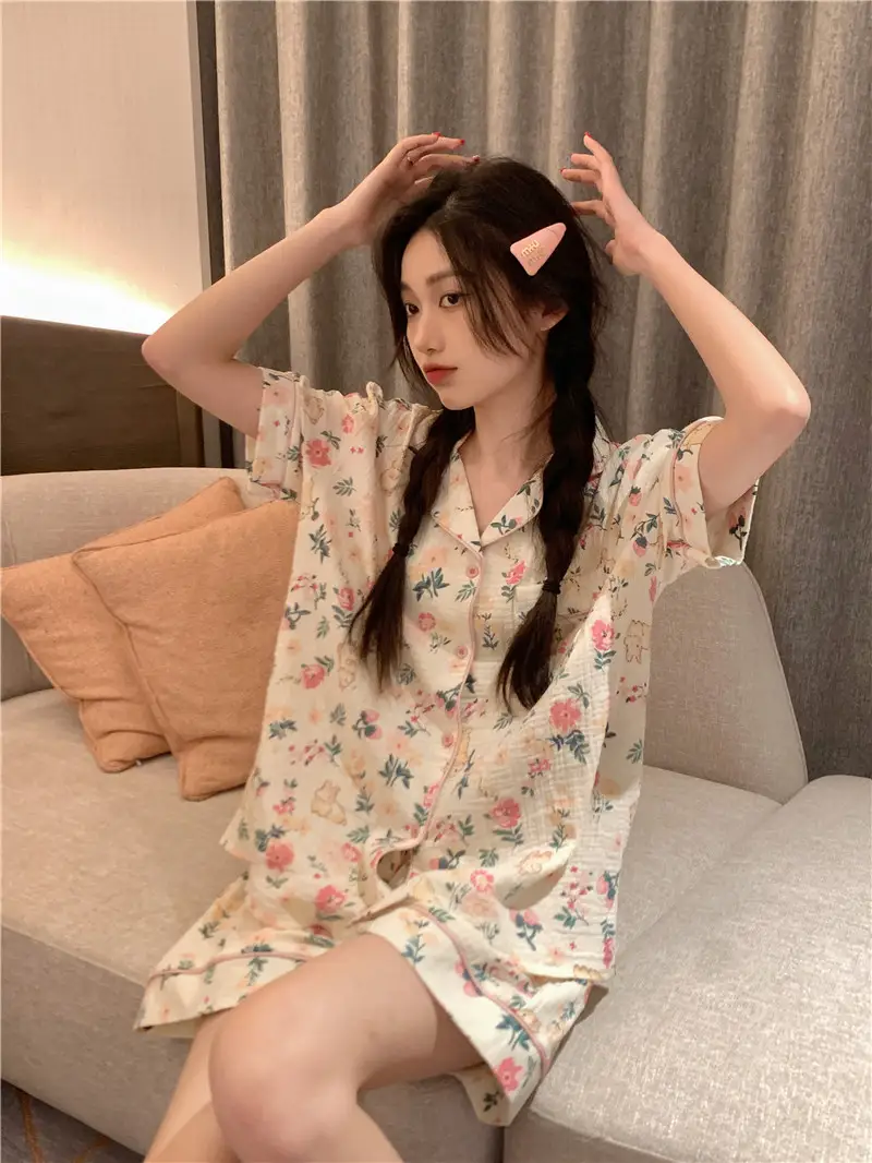 소프트 루즈 핏 루돌핀 패턴 홈웨어 세트 상세 이미지 4