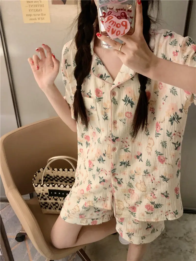 소프트 루즈 핏 루돌핀 패턴 홈웨어 세트 상세 이미지 5