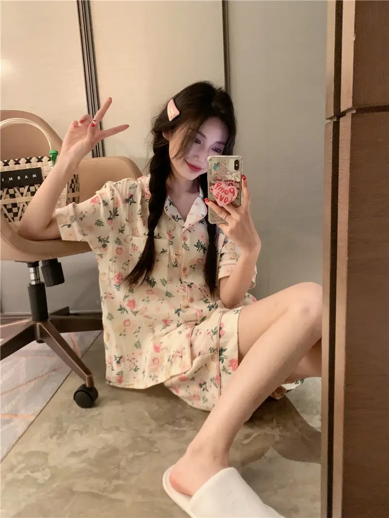 소프트 루즈 핏 루돌핀 패턴 홈웨어 세트 상세 이미지 6