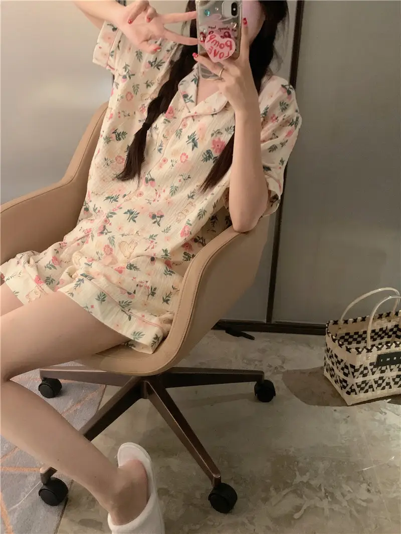 소프트 루즈 핏 루돌핀 패턴 홈웨어 세트 상세 이미지 8