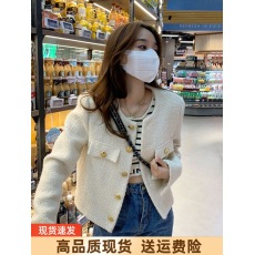 批发白色小香风外套女春秋2022新款小个子高级感超好看名媛气质上衣潮