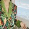 佩娜直播爆款春秋新款睡衣女冰雪丝长袖冰丝家居服套装薄款轮播图5