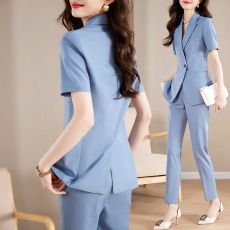 批发短袖西装套装女夏季薄款2026新款职业装气质女神范高端<b class='q'>西服</b>工作服