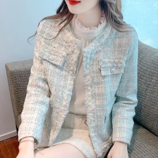 批发高端名媛小香风外套女<b class='q'>春</b>秋款小个子高级感短款上衣2023年新款
