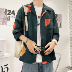 批发<b class='q'>日系</b>衬衫男新款潮牌宽松<b class='q'>复古</b>上衣百搭高品质港风衬衣ins潮
