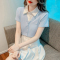 polo领短袖t恤女外穿夏季2023新款独特别致假两件开衫短款上衣女轮播图1