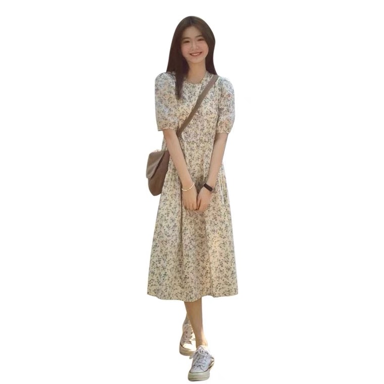 Summer 2024 new style beach holiday temperament floral dress platycodon tea break French long skirt women's spring wear