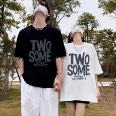 纯棉220克 超火潮牌夏季t恤纯棉学生班服短袖套装男女