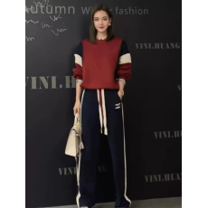 批发现货时尚炸街运动休闲套装女春<b class='q'>秋</b>宽松气质卫衣阔腿裤两件套潮
