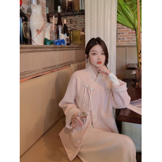 批发时髦毛呢外套软软糯糯气质大衣双面呢女上衣2023<b class='q'>春</b>夏<b class='q'>春</b>新款新中式