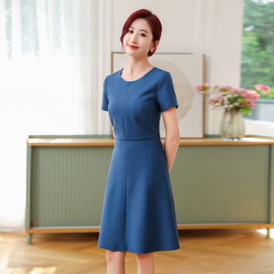 时尚收腰显瘦气质女神范轻熟风珠宝店美容师工作服职业连衣裙子女