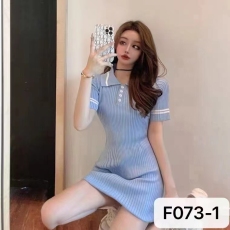 批发polo领针织连衣裙女夏季2022新款法式气质收腰显瘦裙子小个子短裙