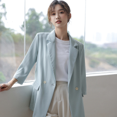 2023夏款小西装外套女韩版小众设计英伦风修身显瘦休闲西服上衣