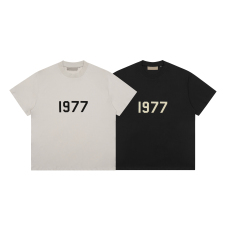 批发1977厚版植绒印花LOGO毛圈高街短袖数字3D植绒短袖t恤
