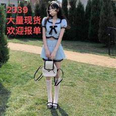 批发芭比姨法式千金小香风套装女夏季新款辣妹蕾丝拼接百褶裙两件套