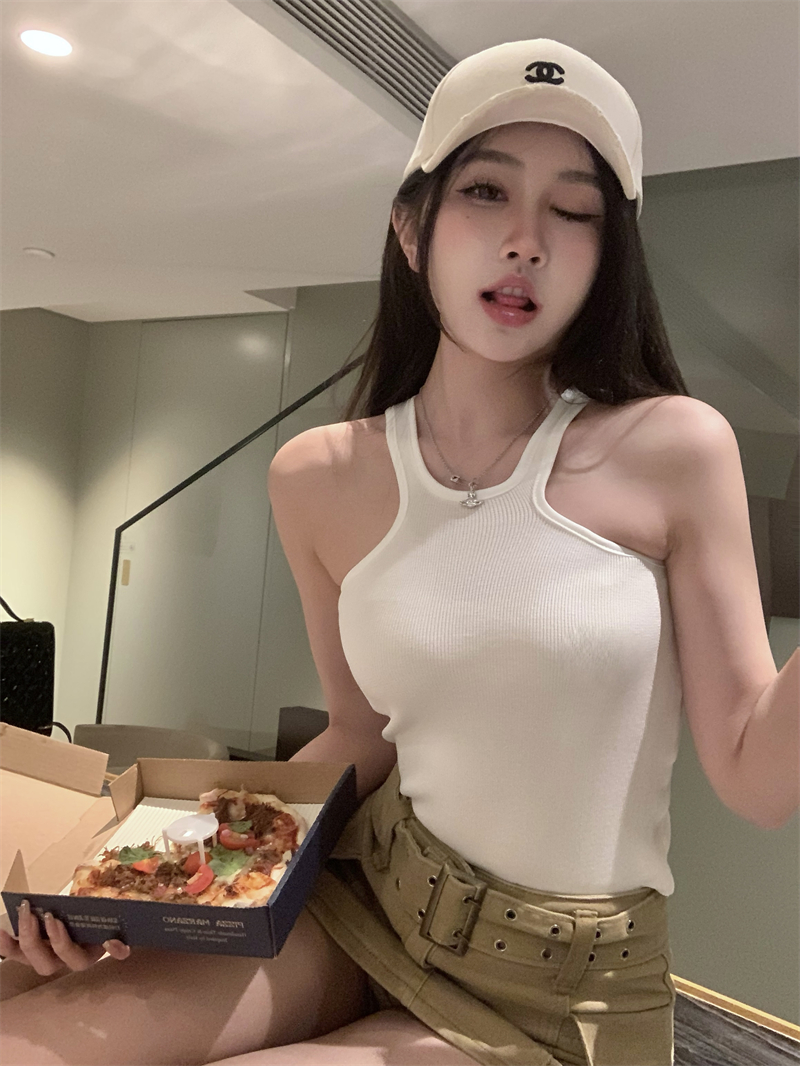 실사 정가 다용도 섹시함 핫걸 타이트 쇼트 스타일 캐미솔