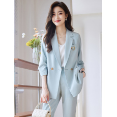 批发夏季小西装外套女薄款七分袖2023新款休闲高级感职业装女套装西服