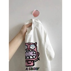 批发重磅精梳纯棉210克紧密塞洛纺直播品质前 印花宽松短袖t恤女