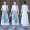 2022中国风春夏新款女装修身优雅长裙奥黛裙气质显瘦连衣裙轮播图1