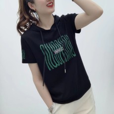 批发官图 <b class='q'>女士</b>纯棉短袖t恤2025夏装新款短款上衣今年流行爆款连帽<b class='q'>卫衣</b>