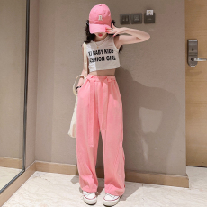 批发原版 <b class='q'>女</b><b class='q'>童</b><b class='q'>裤子</b>外穿2023春夏新款阔腿裤儿<b class='q'>童</b><b class='q'>大</b><b class='q'>童</b>洋气休闲裤长裤