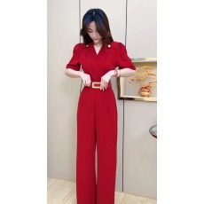 批发网红同款气质时尚连衣裤<b class='q'>女</b>夏季新款短袖洋气收腰显瘦阔腿<b class='q'>连体裤</b><b class='q'>潮</b>