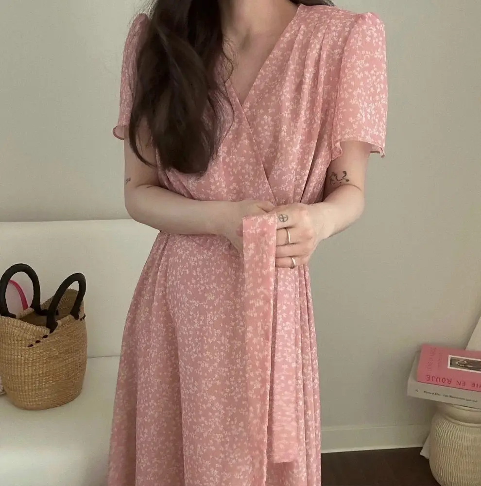 플라워 블라우스 원피스 상세 이미지 3