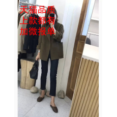 批发港风小香风西装外套女2022年秋冬新款高级感小个子赫本风毛呢大衣