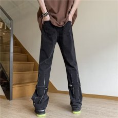 批发夏季气质水洗新款男慵懒长裤潮流牛仔裤合体直筒文艺青春流行潮